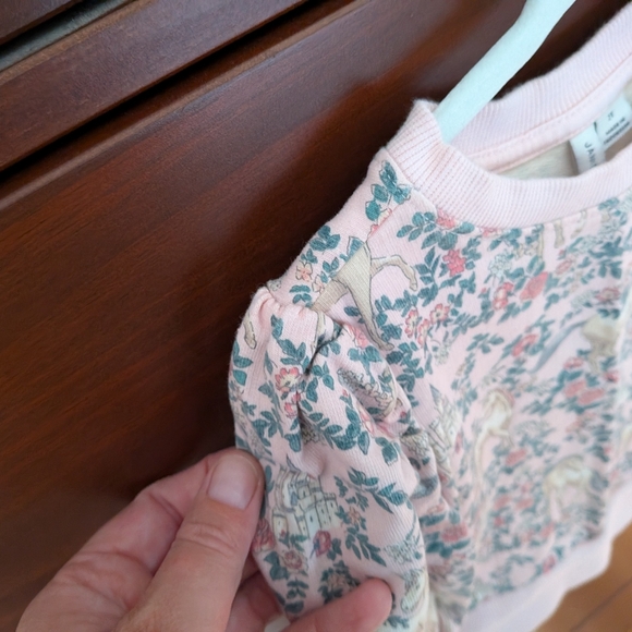 Janie and Jack Pink Floral Unicorn Sweatshirt - Picture 3 of 5